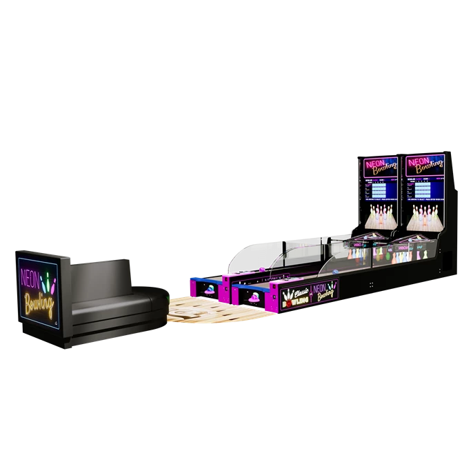 MS12129 ICE NEON BOWLING TWO UNITS W/ FLOOR AND BENCH